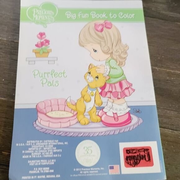 2013 Precious Moments Purrfect Pals Big Fun Book to Color Coloring Book - Picture 4 of 5